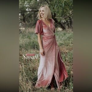 Baltic Born Meghan Velvet Wrap Maxi Dress in Plum